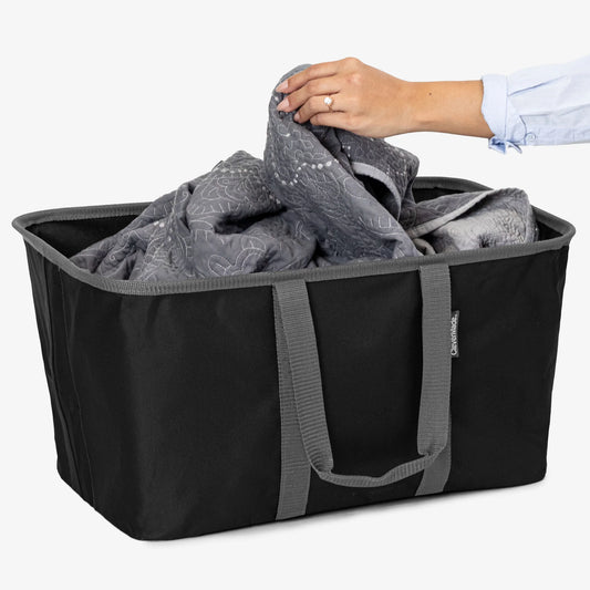 Collapsible Laundry Tote - Midnight Black