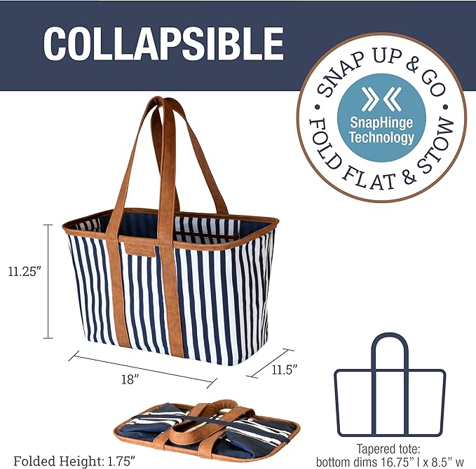 SnapBasket LUXE 30L (Navy Stripes)