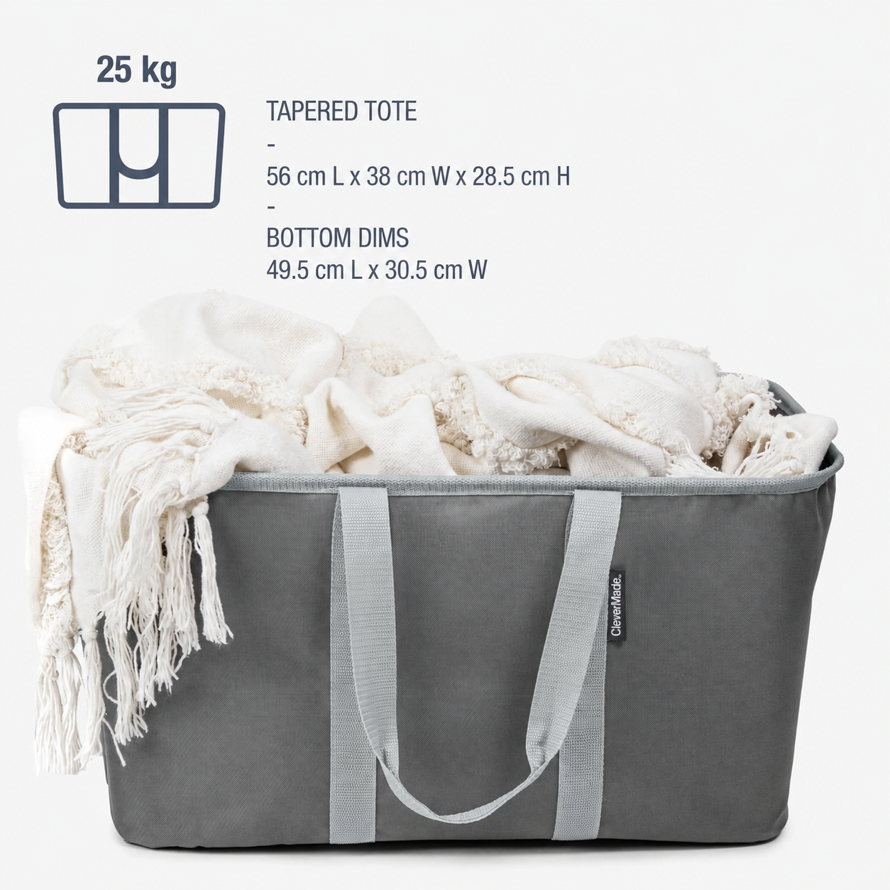 Collapsible Laundry Tote - Dark Charcoal/Grey