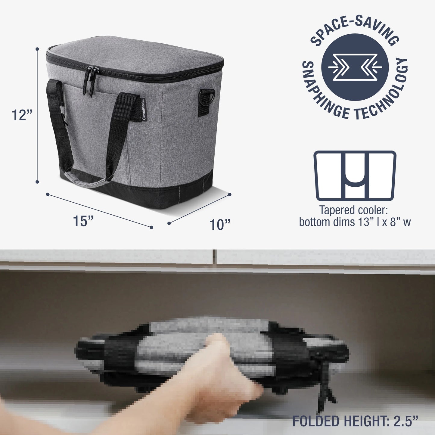 TAHOE 30 Can Collapsible Cooler - Heather Grey/Midnight