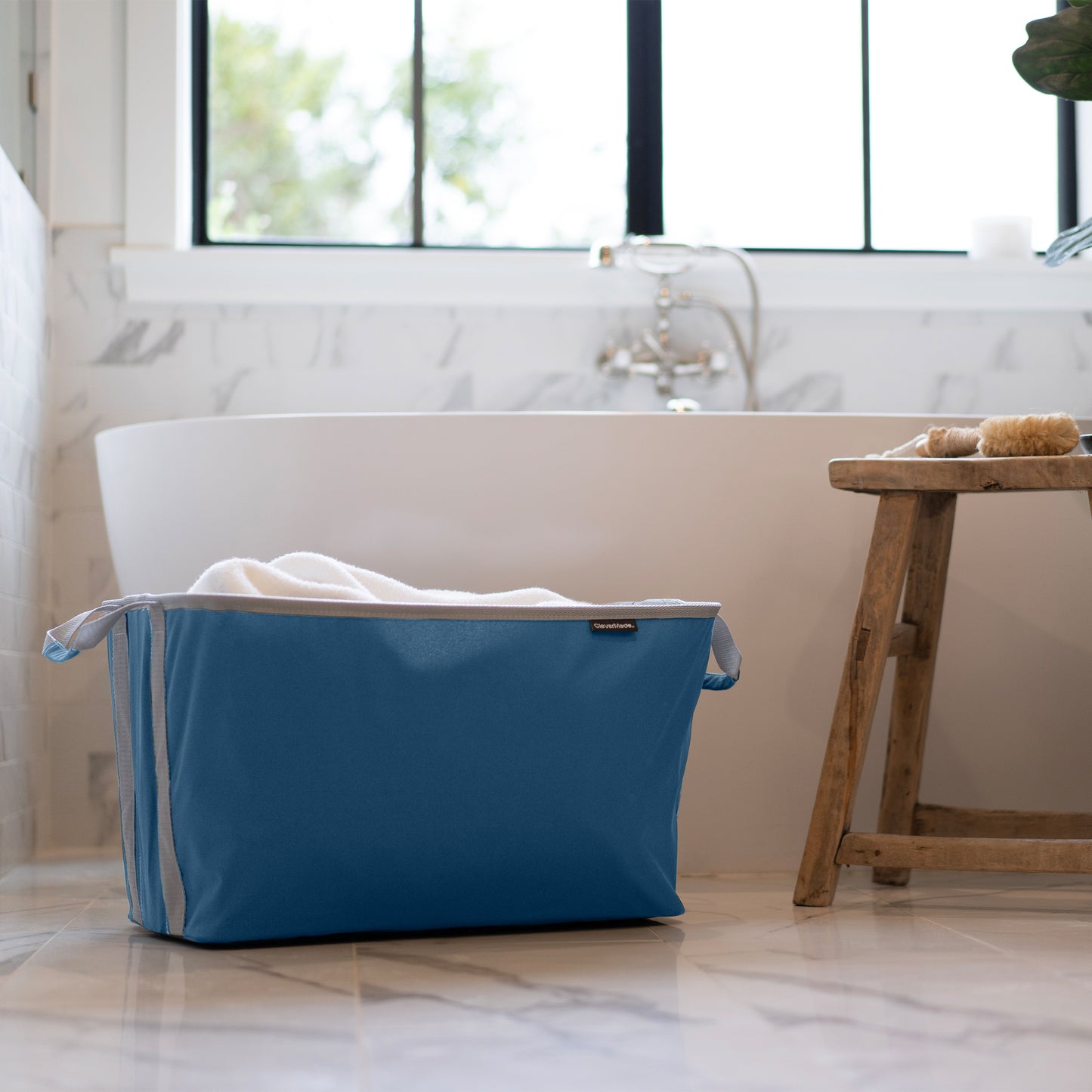 Collapsible Laundry Basket - Denim/Charcoal