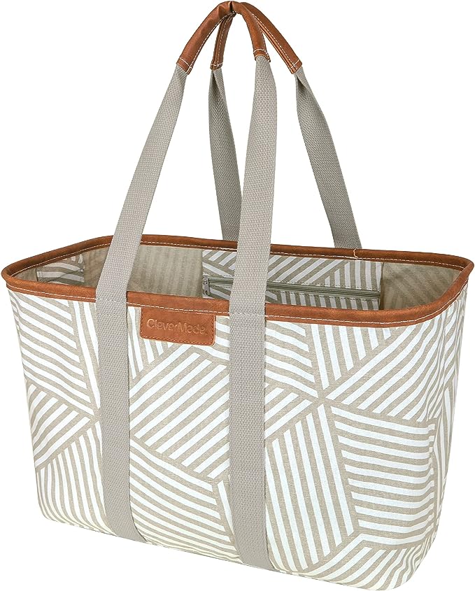 SnapBasket LUXE 30L (Taupe Stripes)