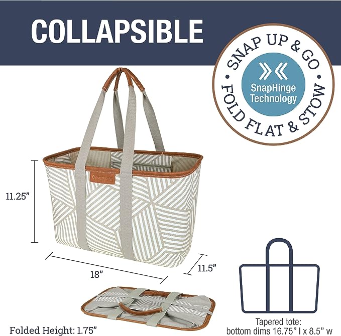 SnapBasket LUXE 30L (Taupe Stripes)