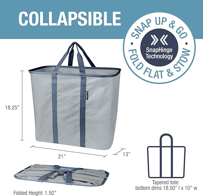 Collapsible Laundry Caddy - Grey/Dusty Slate