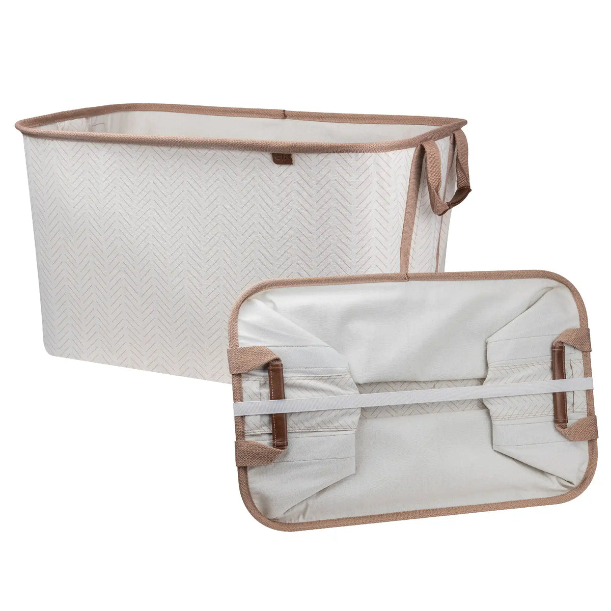 Collapsible Laundry Basket LUXE - Herringbone  Clevermade Australia