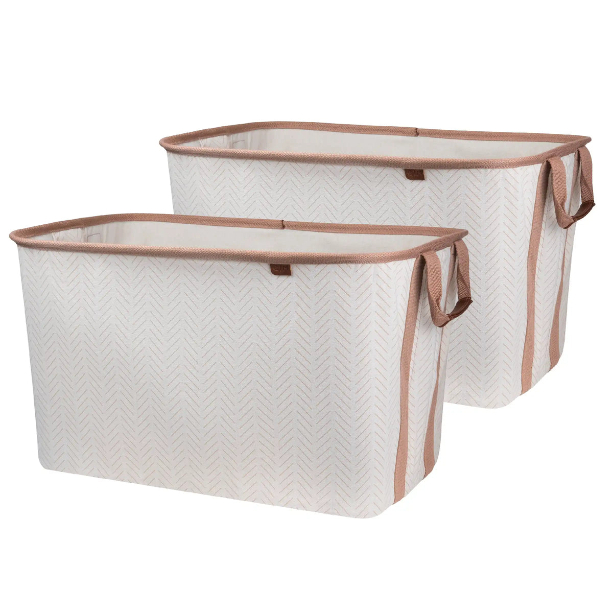Collapsible Laundry Basket LUXE - Herringbone  Clevermade Australia