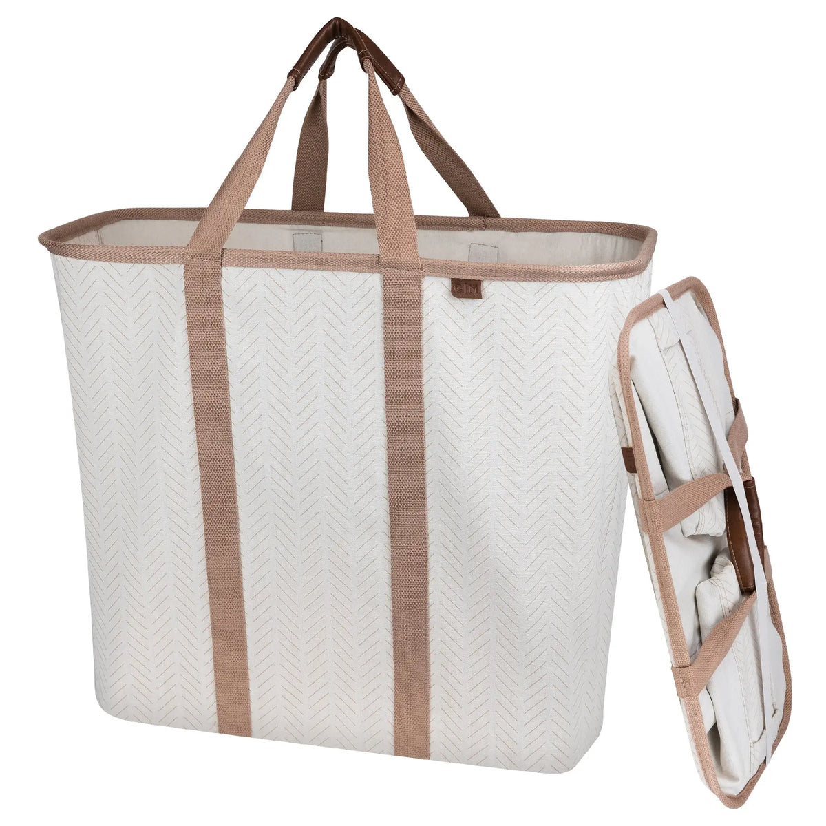 Collapsible Laundry Caddy LUXE - Herringbone  Clevermade Australia