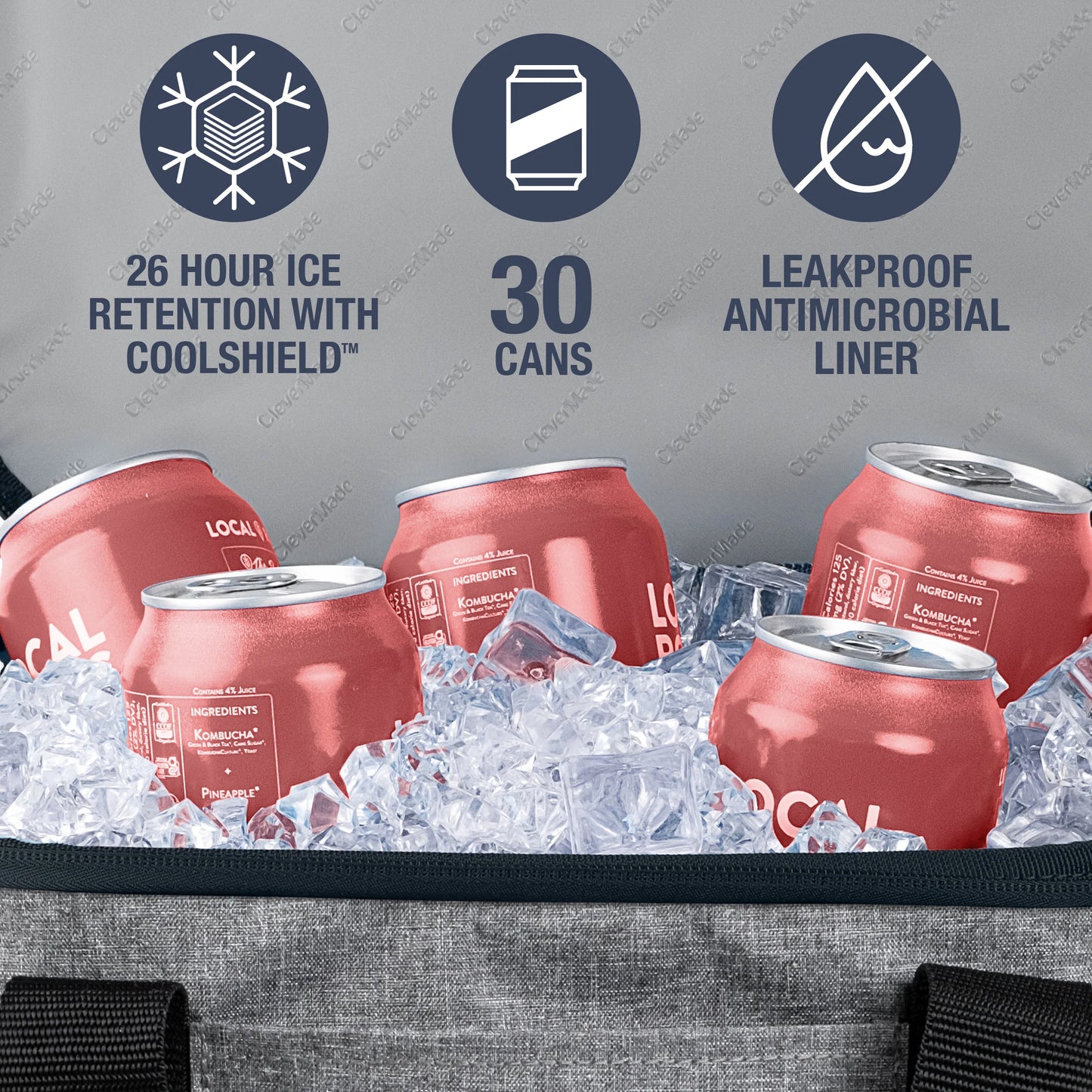 TAHOE 30 Can Collapsible Cooler - Heather Grey/Midnight
