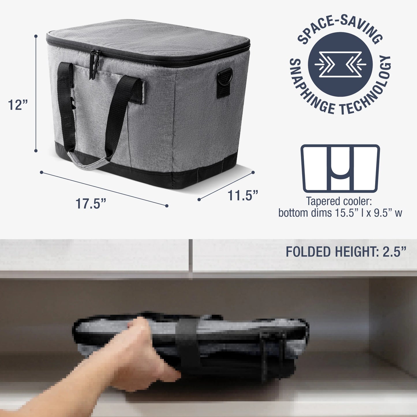 TAHOE 50 Can Collapsible Cooler - Heather Grey/Midnight