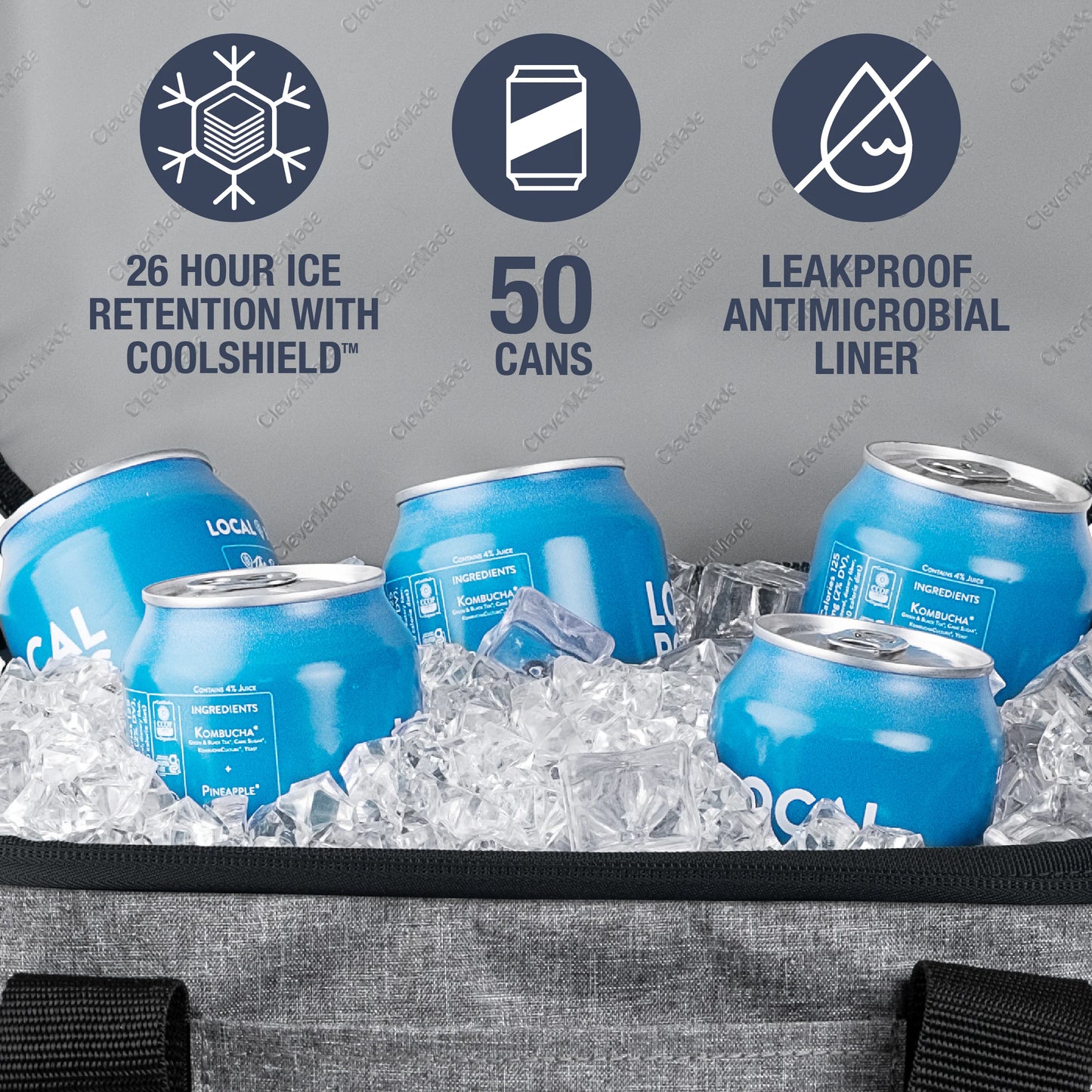TAHOE 50 Can Collapsible Cooler - Heather Grey/Midnight